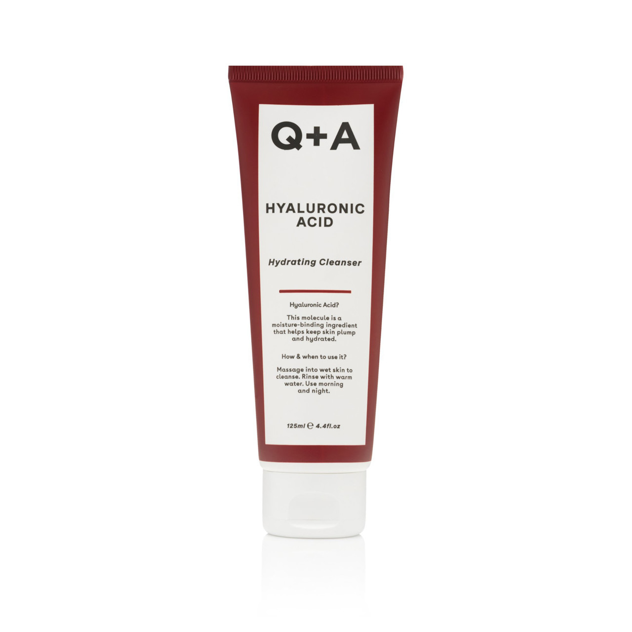 Q+A HYALURONIC ACID HYDRATING CLEANSER, drėkinamasis veido prausiklis su hialuronu, 125ml
