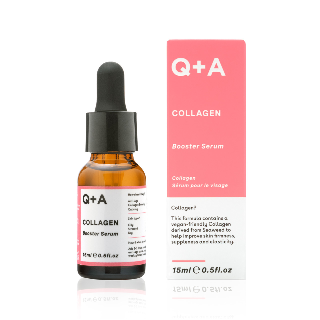Q+A COLLAGEN BOOSTER SERUM, veido serumas su kolagenu, 15ml