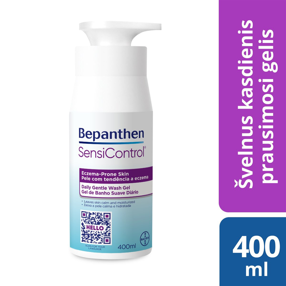 BEPANTHEN SENSICONTROL, prausimosi gelis, 400ml (galioja iki 2025.02.28)