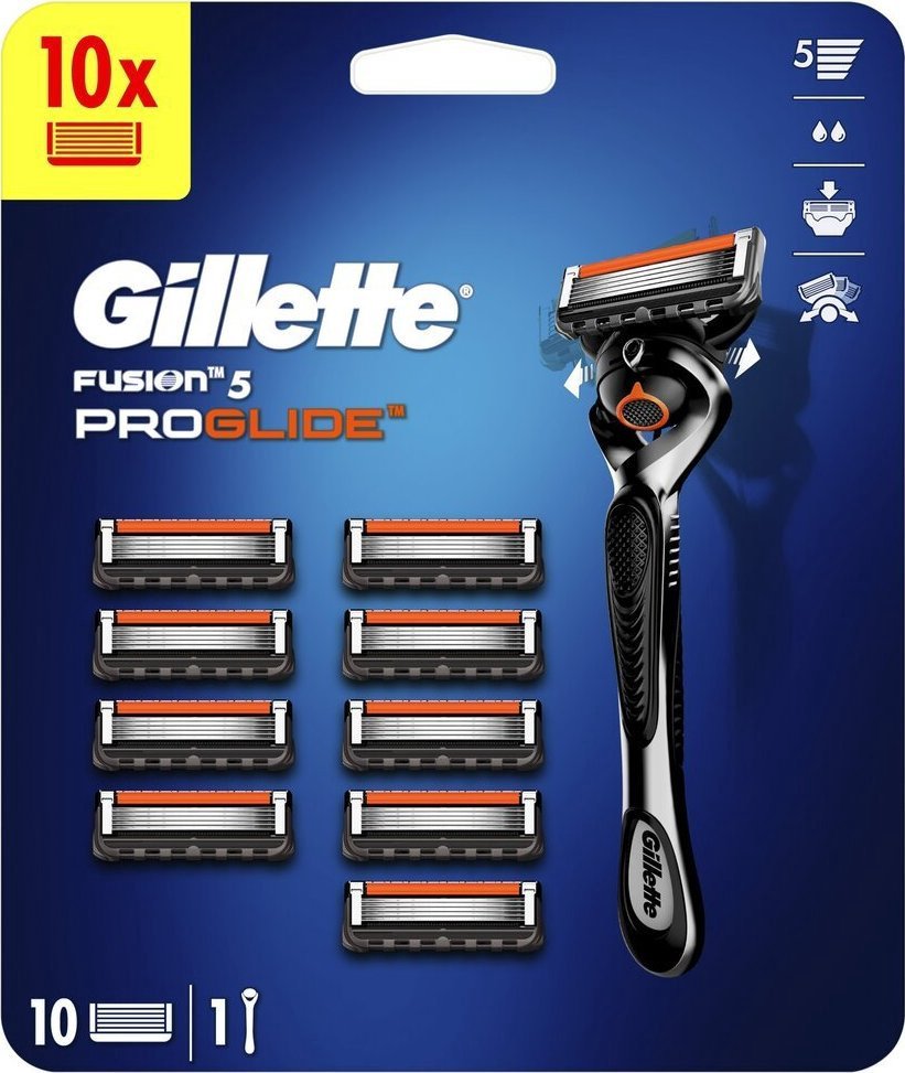 Gillette Fusion 5 Proglide set: razor, 1 pc + shaving heads, 10 pcs