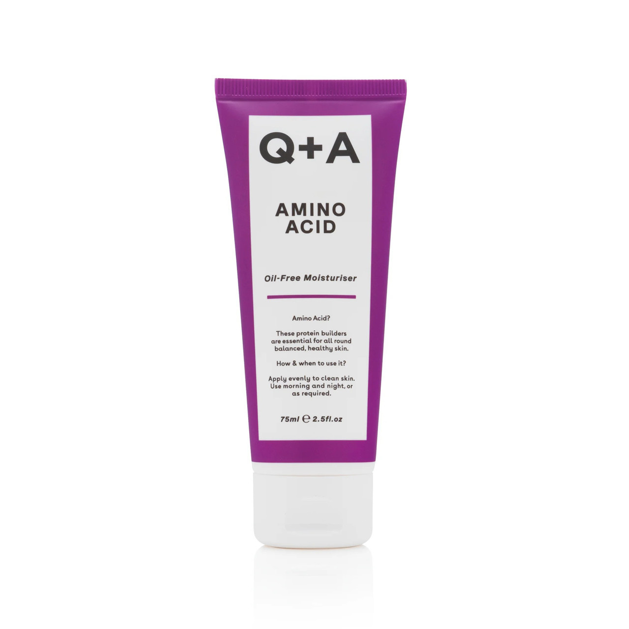 Q+A AMINO ACID OIL-FREE MOISTURISER, bealiejis drėkinamasis veido kremas su aminorūgštimis, 75ml