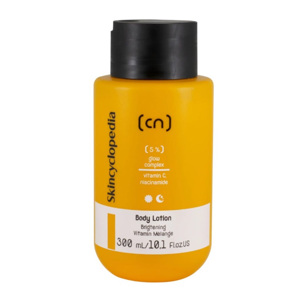 Skincyclopedia kūno losjonas su 5% švytėjimo kompleksu, vit. C, niacinamidu ir vit. E, 300ml