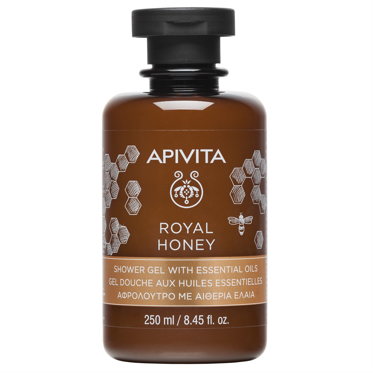 APIVITA, prausiklis su medumi sausai odai, 250 ml