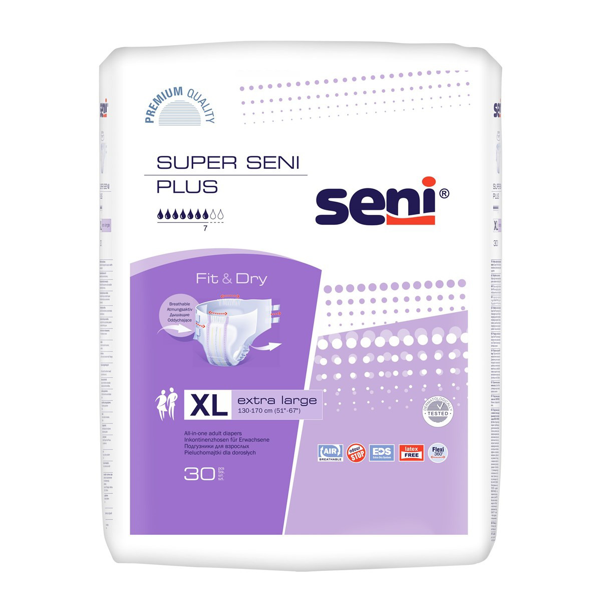 SENI SUPER PLUS EXTRA LARGE, sauskelnės suaugusiems, 30 vnt.
