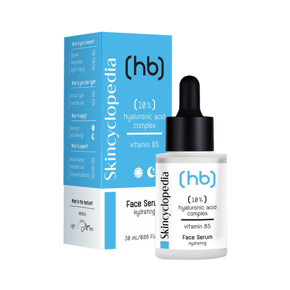 Skincyclopedia veido serumas su 10% Hialurono rūgšties kompleksu ir vit B5, 30ml