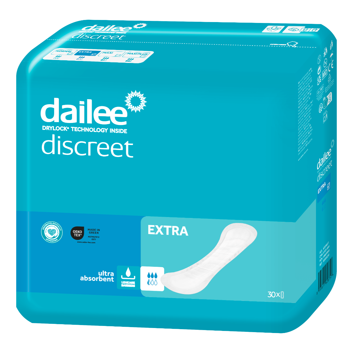 DAILEE DISCREET EXTRA, įklotai, 30 vnt.