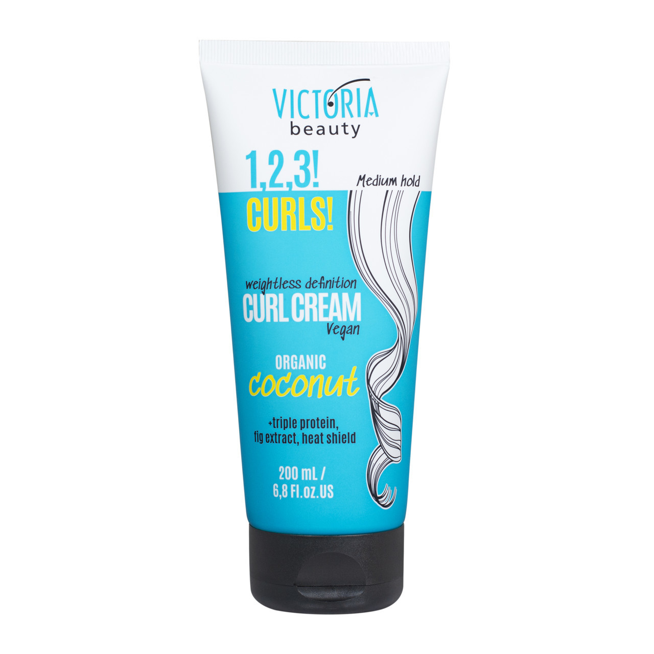 Victoria Beauty 1,2,3! Curls! Nenuplaunamas kremas garbanotiems plaukams, 200ml