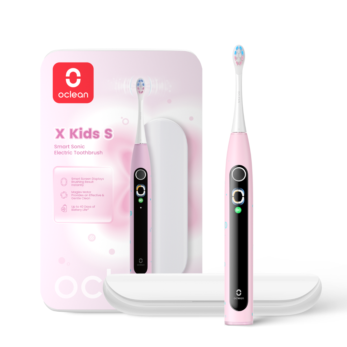 OCLEAN X KIDS S, išmanusis elektrinis dantų šepetėlis, rožinės spalvos, 1 vnt.