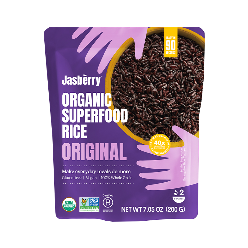 Ekologiški pilno grūdo ryžiai be glitimo Jasberry EXPRESS 200 g