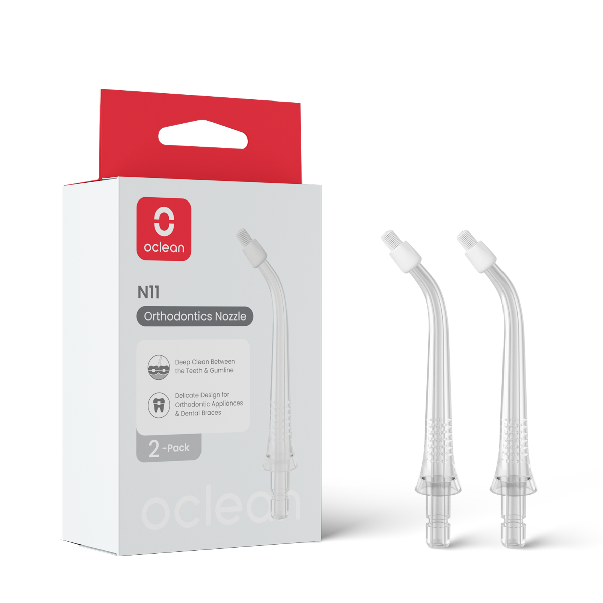 OCLEAN N11, ortodontiniai burnos irigatoriaus antgaliai, 2 vnt.