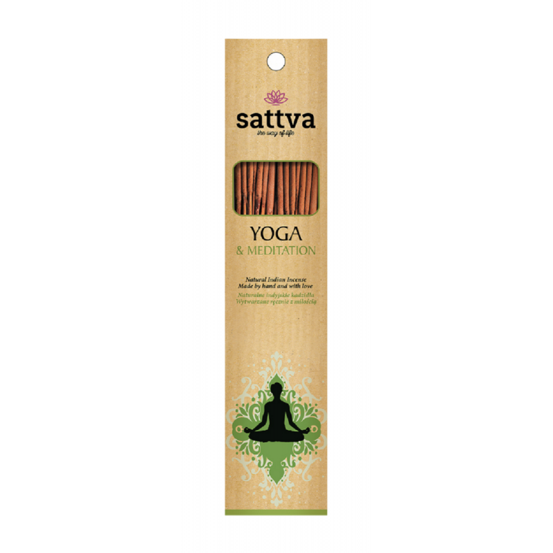Natūralūs indiški smilkalai „Joga ir Meditacija“ – SATTVA (15 vnt., 30 g)