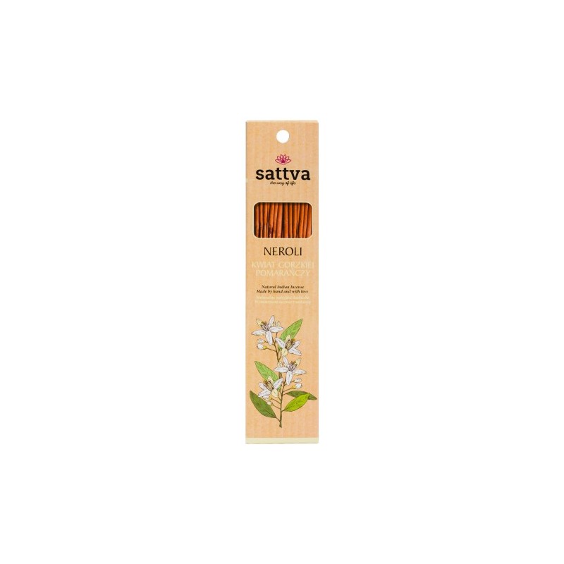 Natūralūs indiški smilkalai su nerolio aromatu – SATTVA (15 vnt., 30 g)