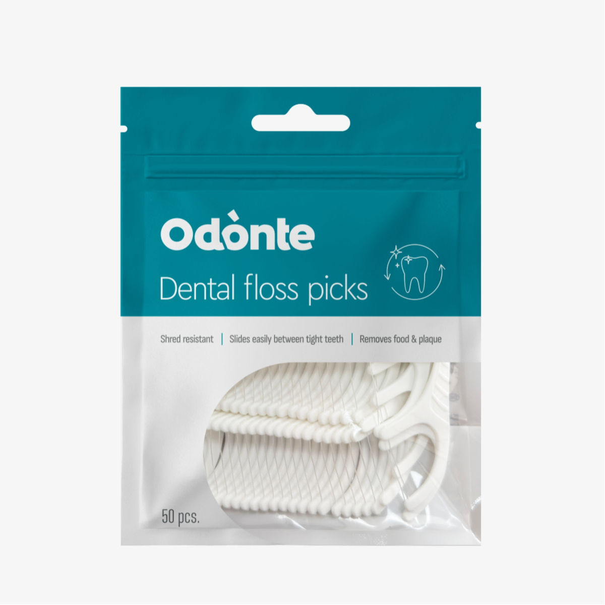 ODONTE, tarpdančių siūlas su laikikliu, 50vnt.