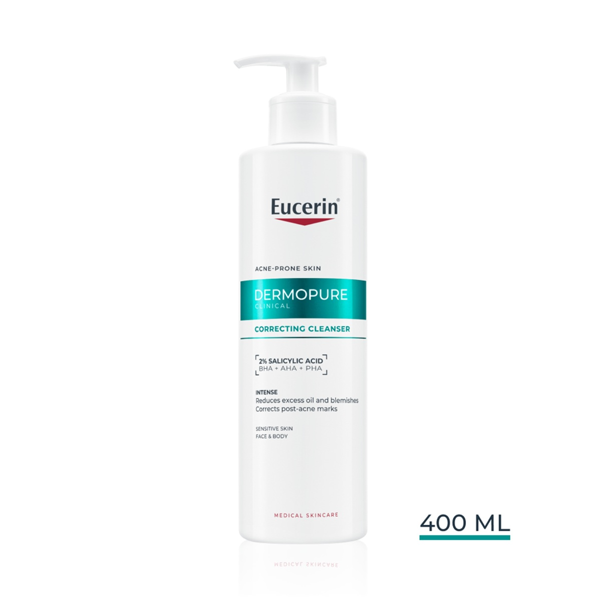 EUCERIN DERMOPURE CLINICAL, koreguojamasis prausimosi gelis, 400 ml