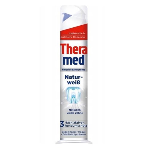 Dantų pasta su dozatoriumi THERAMED NATURWEIß, 100 ml