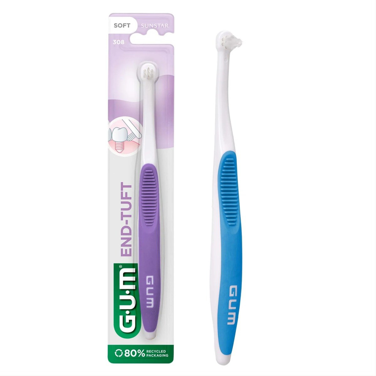 GUM END TUFT, vieno danties šepetėlis, 1 vnt.