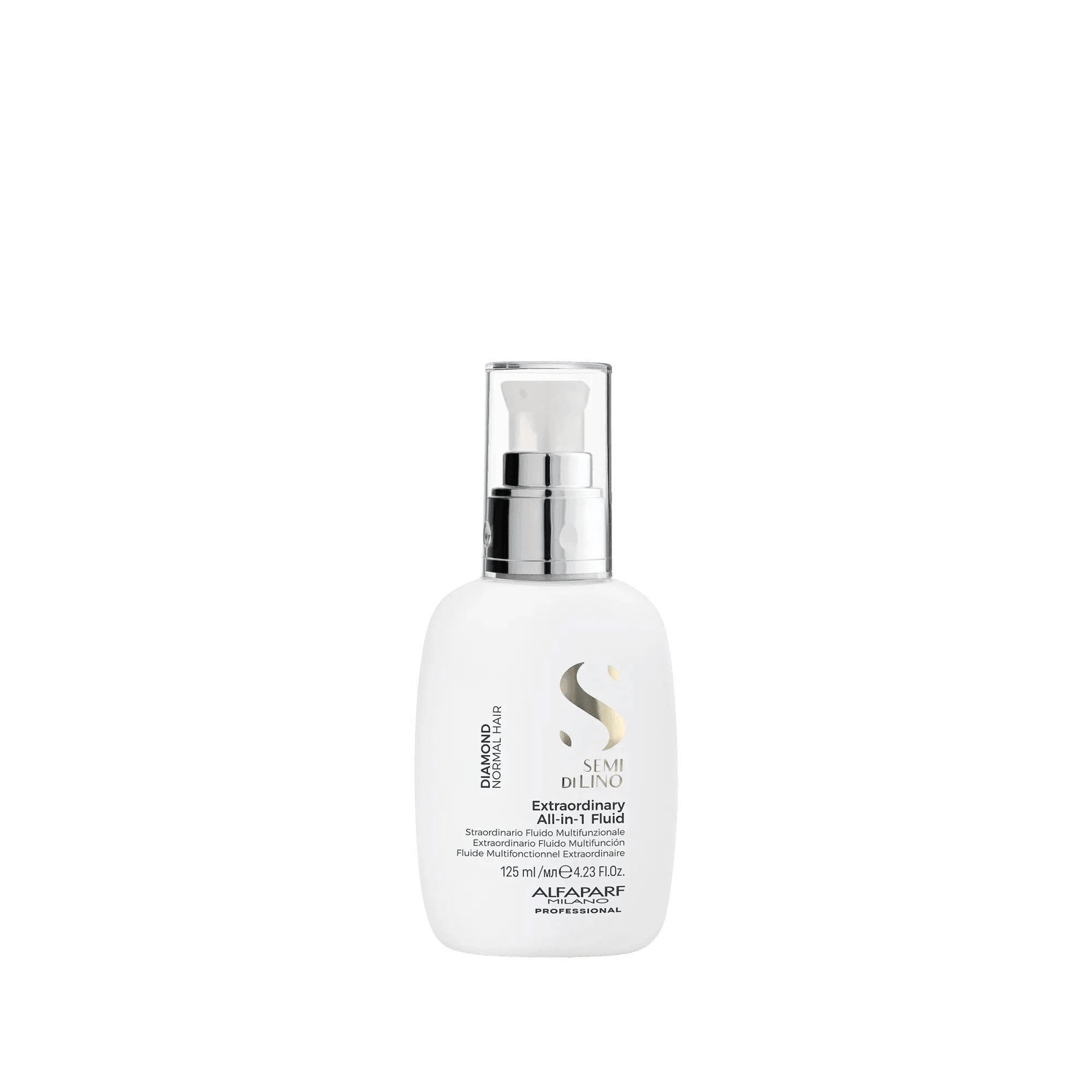 ALFAPARF SEMI DI LINO DIAMOND FLUID blizgesio suteikianti nenuplaunama priemonė plaukams, 125 ml