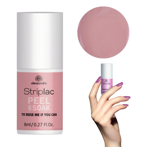 Alessandro Gelinis nagų lakas Alessandro Striplac Peel Or Soak 8ml 8ml, 111 Rose Me If You Can