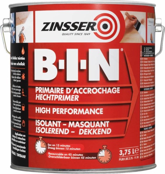 Gruntas ZINSSER B.I.N dėmes blokuojantis, baltas 2,5 L