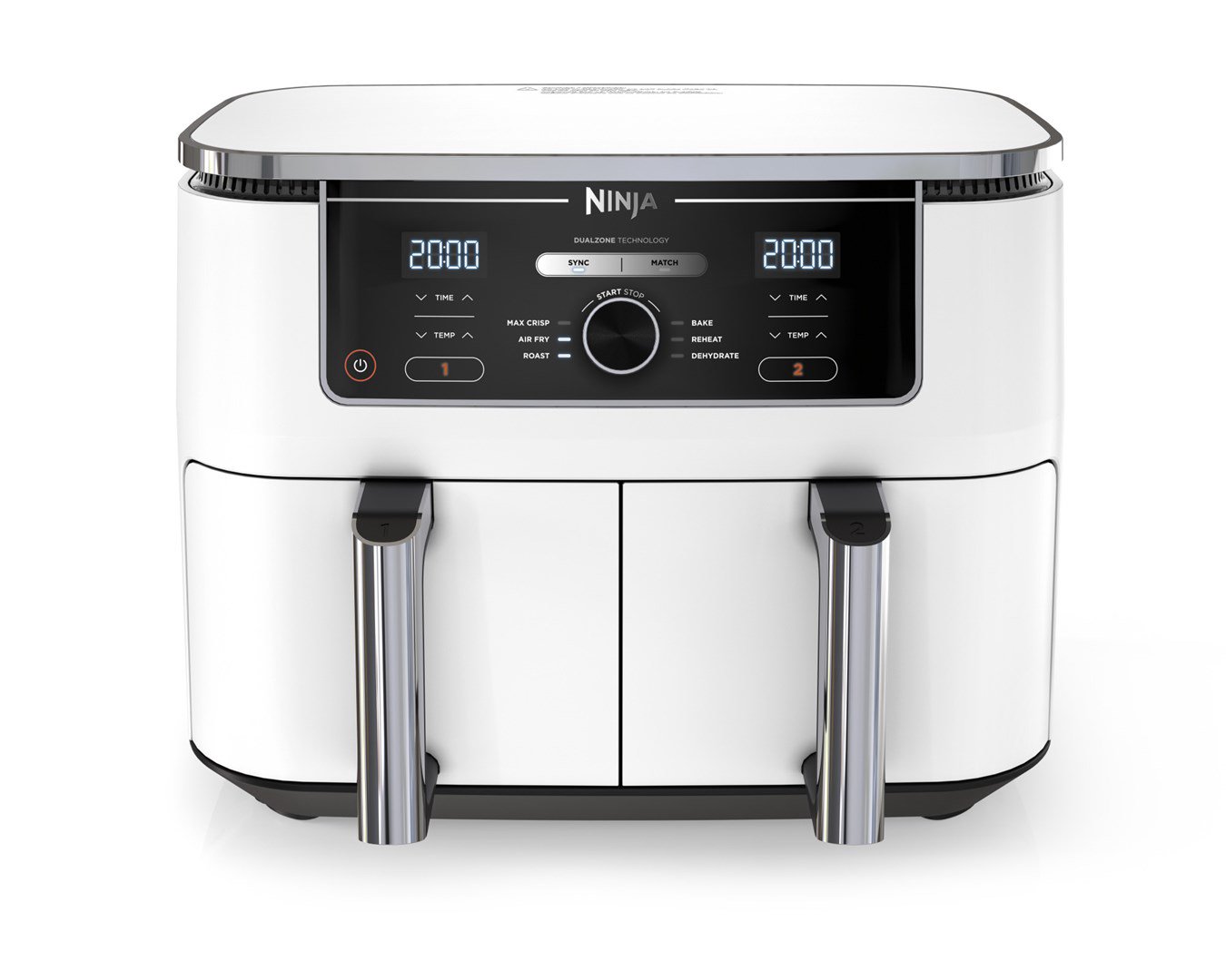 Ninja AF400EU Dvigubas 9,5 L Autonominės 2470 W Karšto oro gruzdintuvė Balta