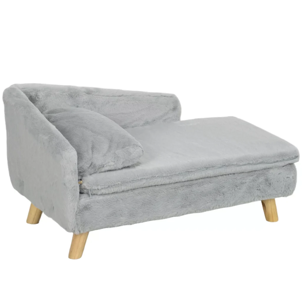 Sofa vidutinio dydžio šunims, guolis su nuimama ir skalbiama pagalvėle, šviesiai pilka 70 x 42,5 x 38,5 cm
