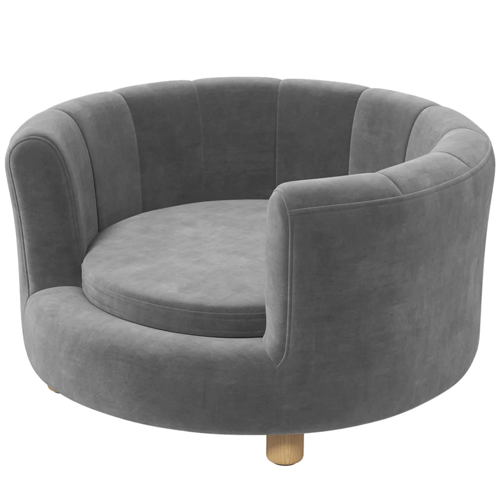 Sofa šunims, skalbiamas užvalkalas, sofa augintiniams iki 4,5 kg, pilka