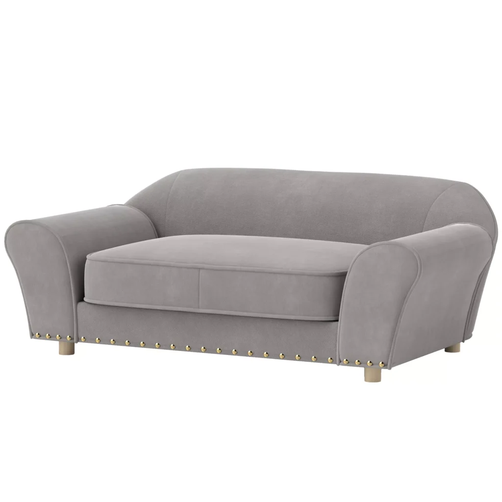 Sofa mažiems šunims, guolis augintiniui su skalbiama pagalvėle, pilka 86,5x52,5x33 cm