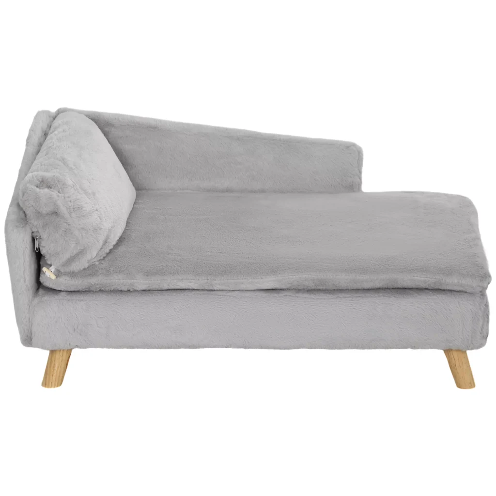 Sofa šunims su skalbiama pagalvėle, guolis augintiniams, šviesiai pilka 80 x 50 x 40cm