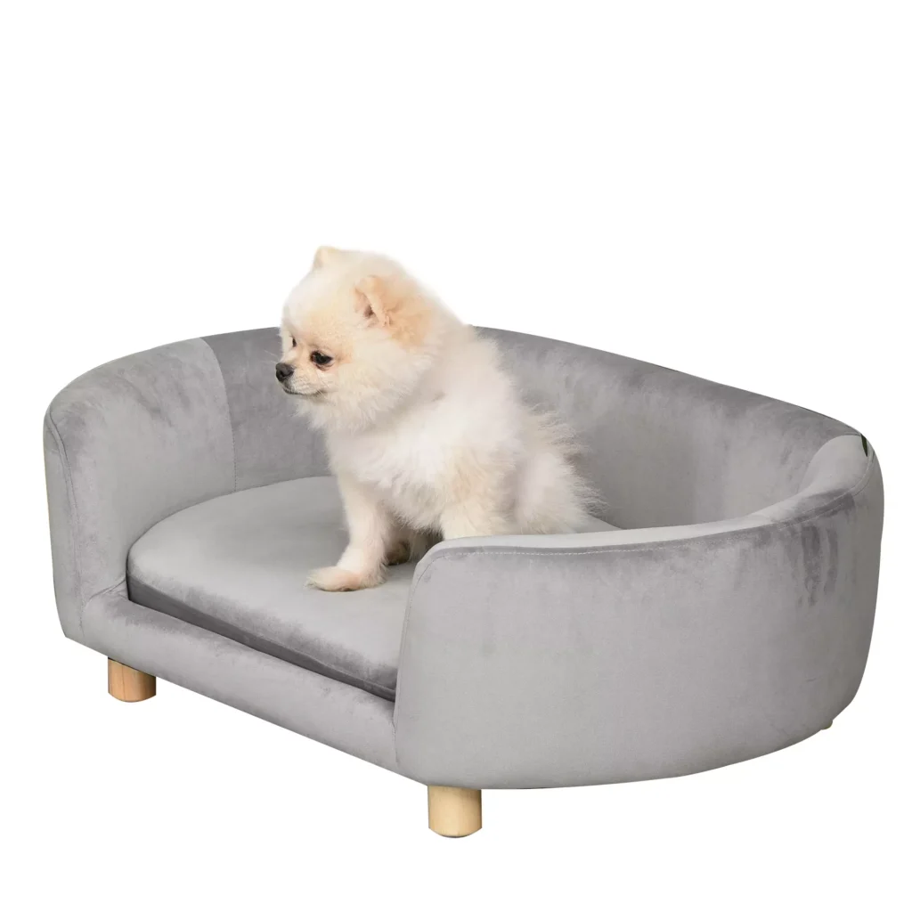 Sofa šunims, guolis augintiniams 86 x 55 x 33 cm šviesiai pilka