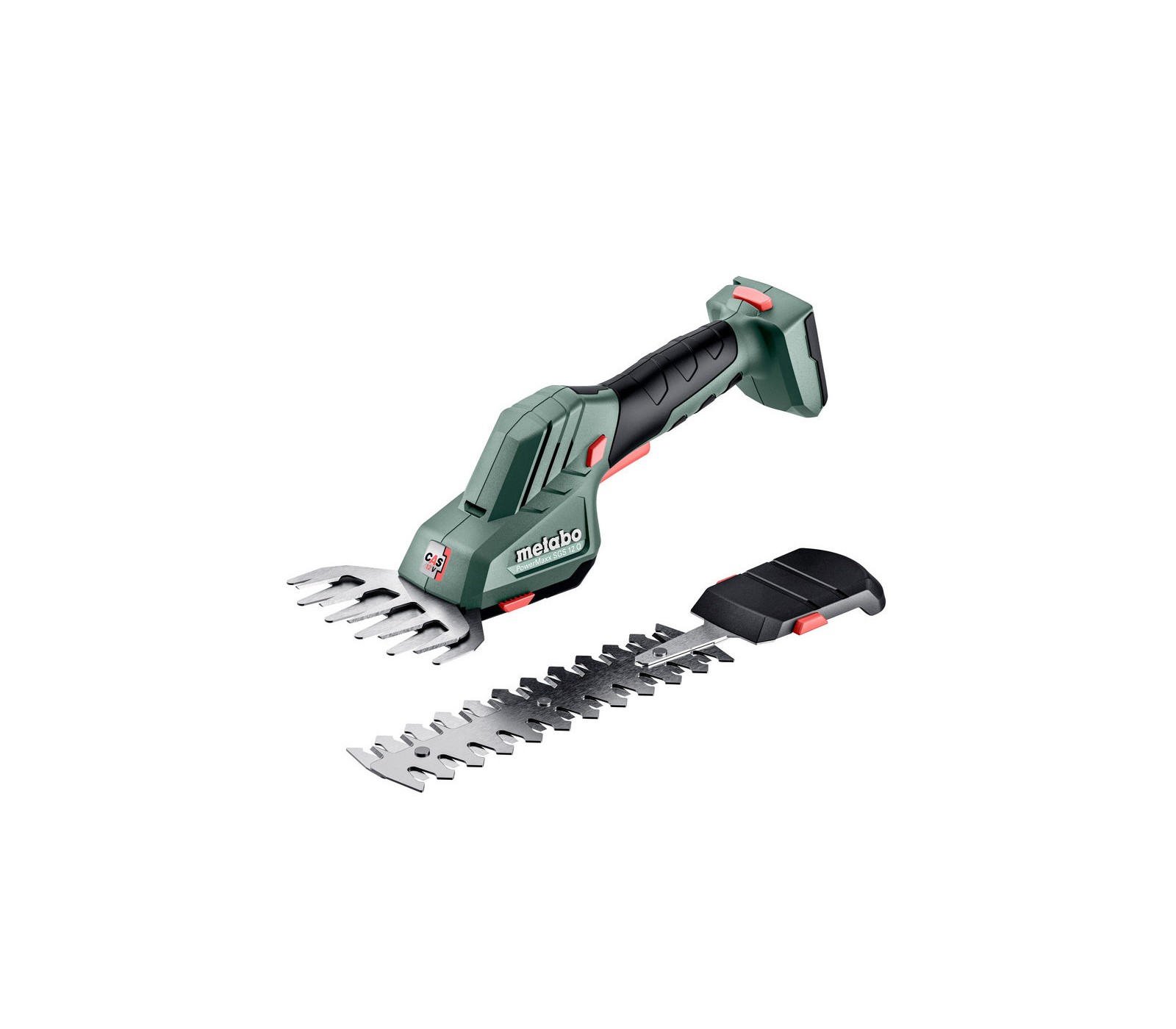 Akumuliatorinės krūmų ir žolės žirklės Metabo PowerMaxx SGS 12 Q (601608850), 12 V + lagaminas