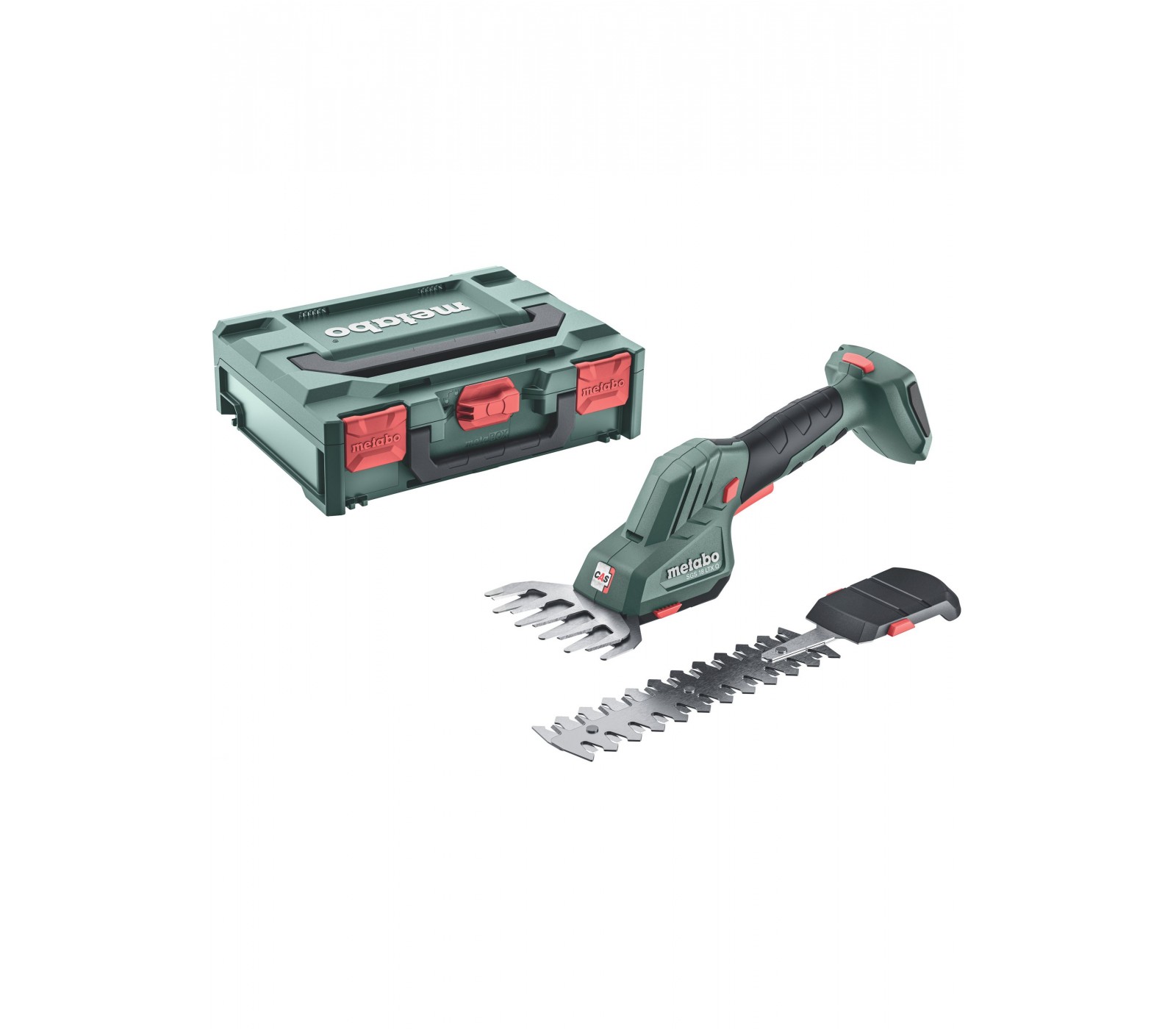 Akumuliatorinės krūmų ir žolės žirklės Metabo SGS 18 LTX Q (601609840), 18 V + lagaminas