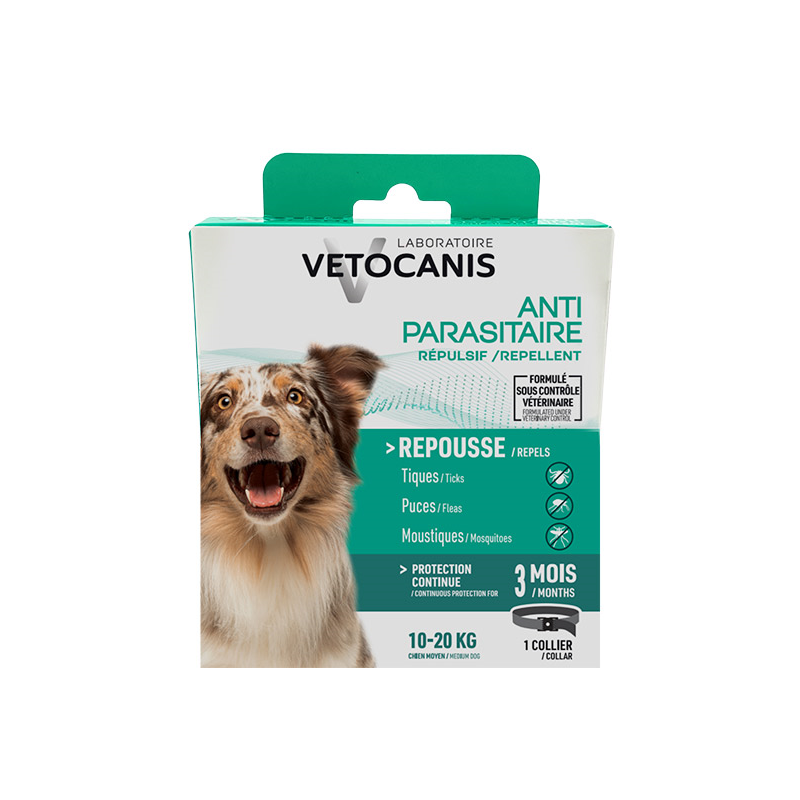 Vetocanis antkaklis nuo erkių vidutinio dydžio veislių šunims 10–20 kg 60 cm
