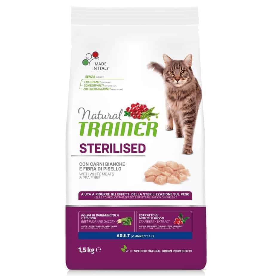 TRAINER NATURAL CAT Sterilizuotoms Katėms SU BALTA MĖSA