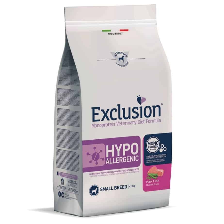 EXCLUSION HYPOALLERGENIC MAŽŲ VEISLIŲ ŠUNIMS SU KIAULIENA IR ŽIRNELIAIS - 2 kg