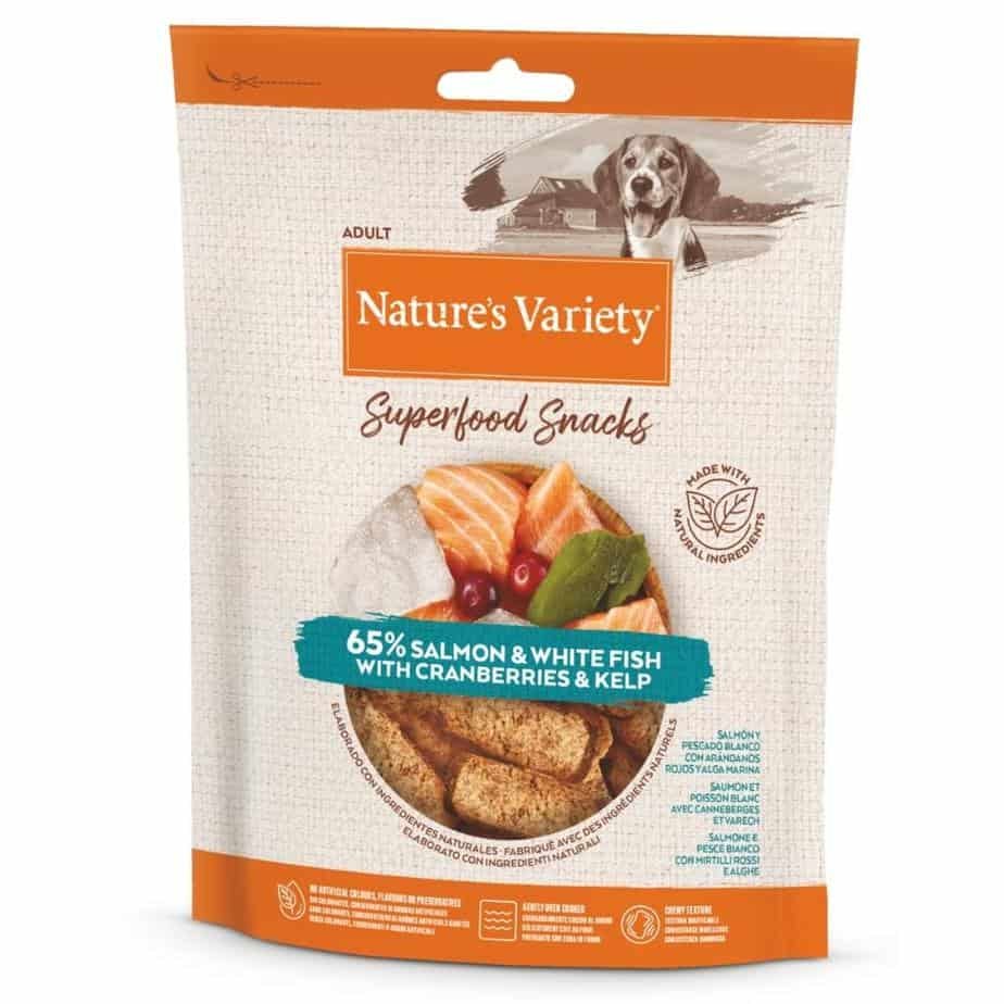 Nature's Variety SUPERFOOD SNACKS skanėstai su lašiša 85g