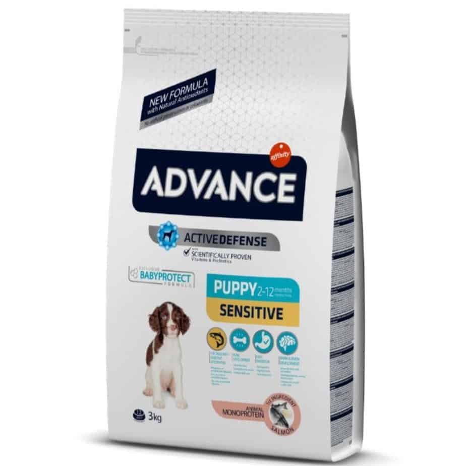 ADVANCE "Sensitive Puppy" jautrų skrandį turintiems šuniukams