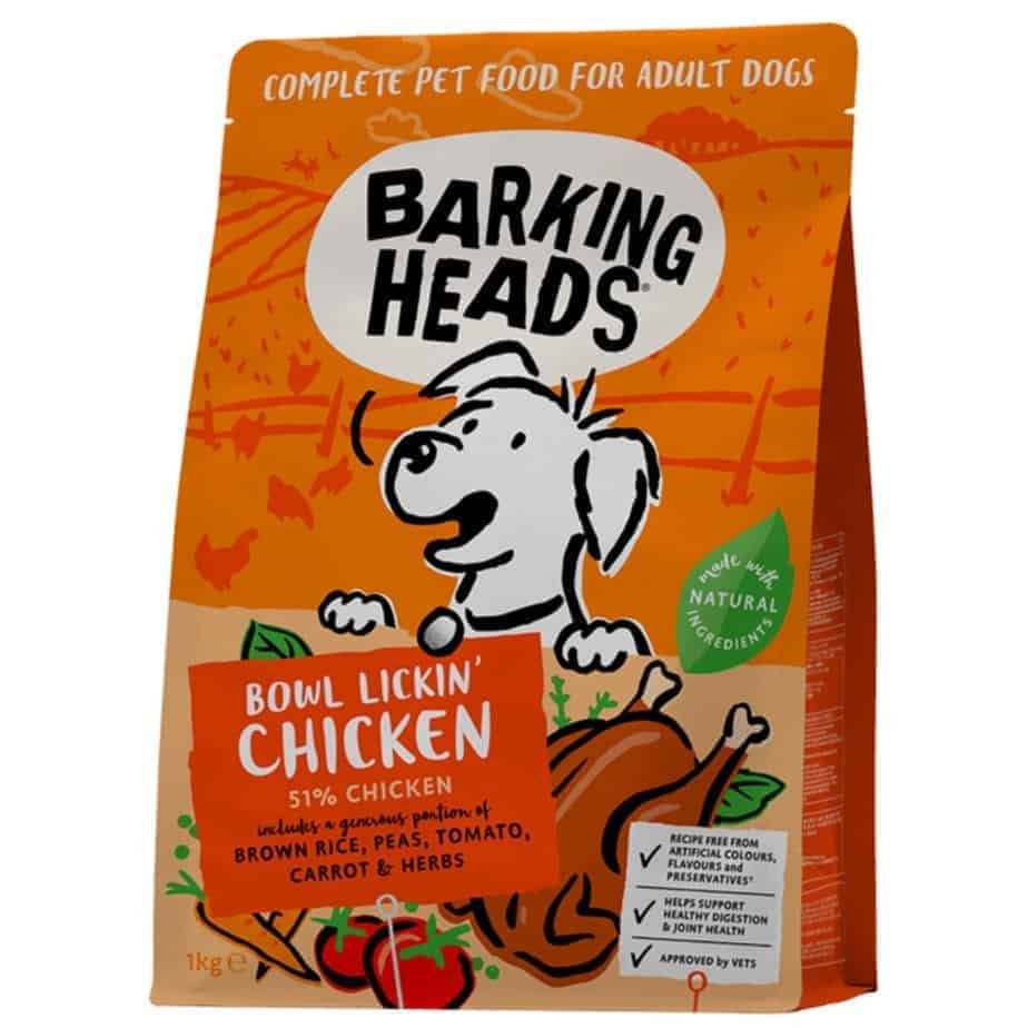 BARKING HEADS Bowl Lickin' Chicken Large Sausas maistas šunims  (Vištiena) 12kg