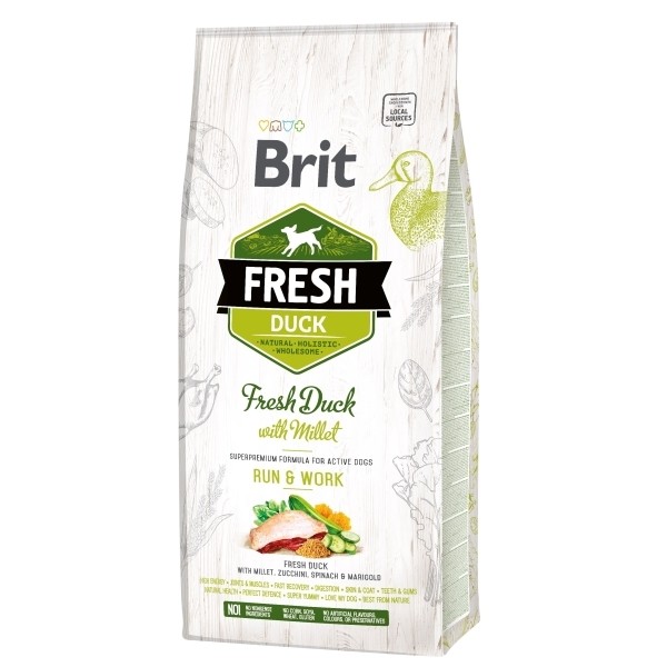 Brit Fresh Duck with Millet Active Run&Work 2,5 kg