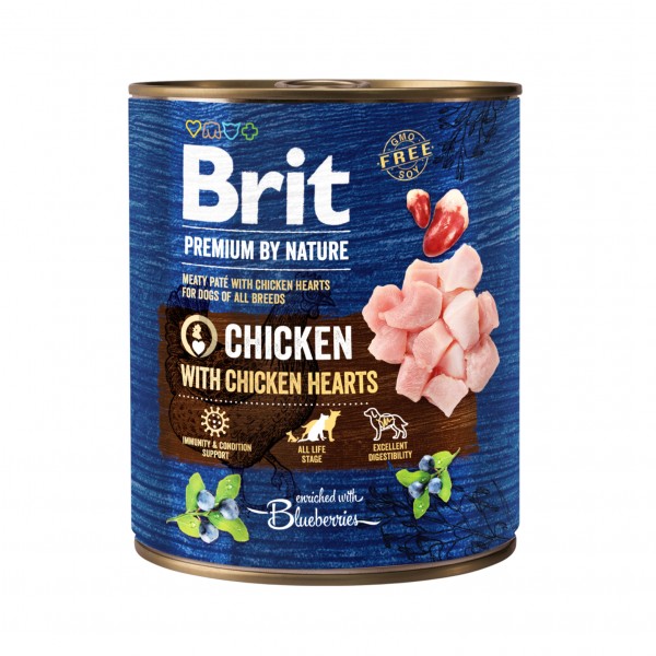 Brit Premium by Nature kons. šunims Chicken with Hearts 800g