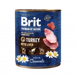 Brit Premium by Nature kons. šunims Turkey with Liver 800g