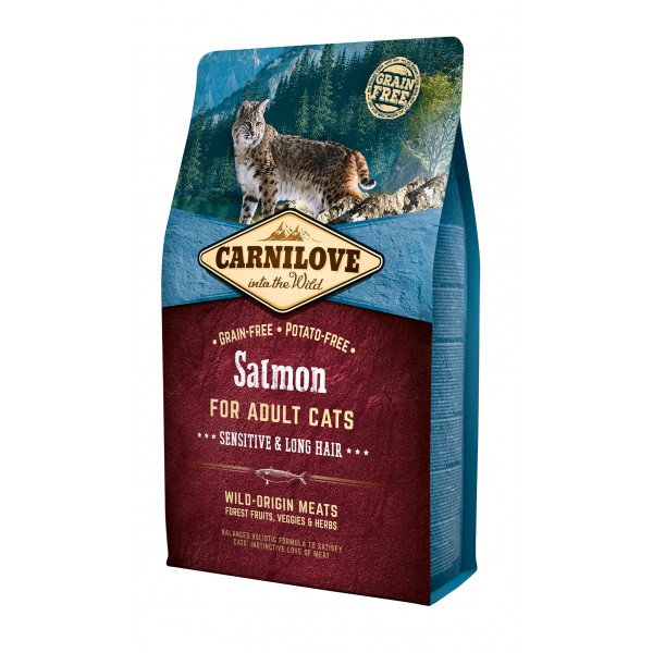 Carni Love Salmon Adult Cat Sensitive & Long Hair 6 kg