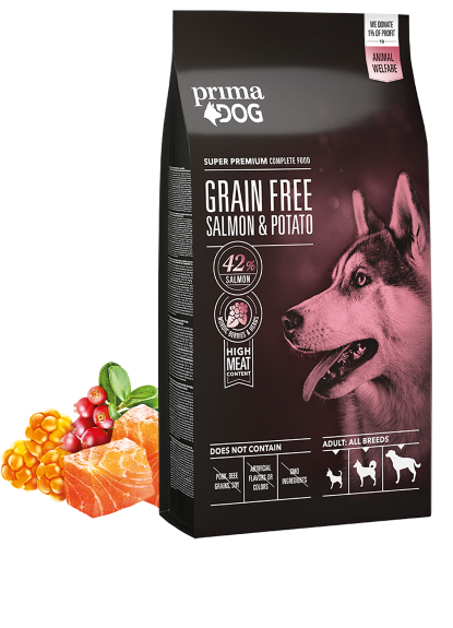 Primadog Lašiša bulvės grain-free 10 kg