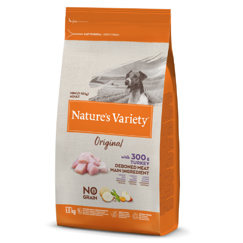 Nature's Variety Original mažų veislių šunų maistas su kalakutiena 1.5kg