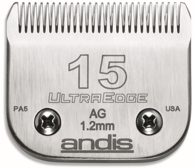 Peiliukai Andis Ultra Edge 15 Detachable Blade AN-64072 plaukų kirpimo mašinėlėms AG, AGC, AGP, AGRC, AGCL, AGR+, AGRV, MBG, SMC, 1,2 mm, 1 vnt.