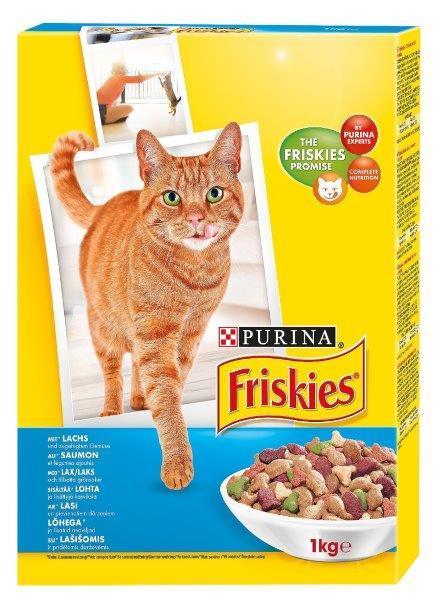 Sausas kačių ėdalas FRISKIES, su lašiša, tunu, daržovėmis, 1 kg