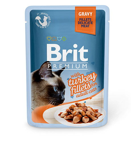 Konservuotas kačių ėdalas BRIT PREMIUM BY NATURE, su kalakutiena padaže, 85 g