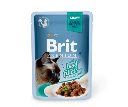 Konservuotas kačių ėdalas BRIT PREMIUM BY NATURE, su jautiena padaže, 85 g