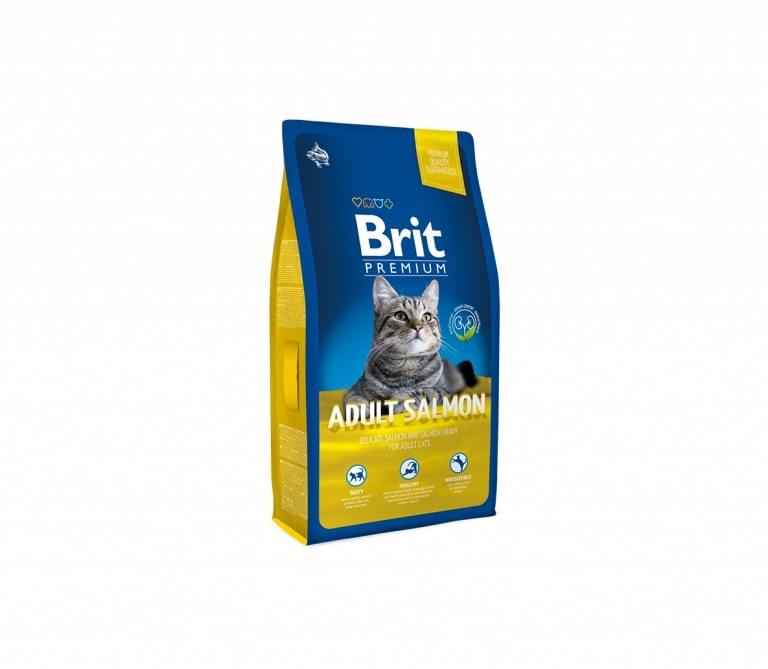Sausas ėdalas suaugusioms katėms BRIT PREMIUM su lašiša, 1,5 kg