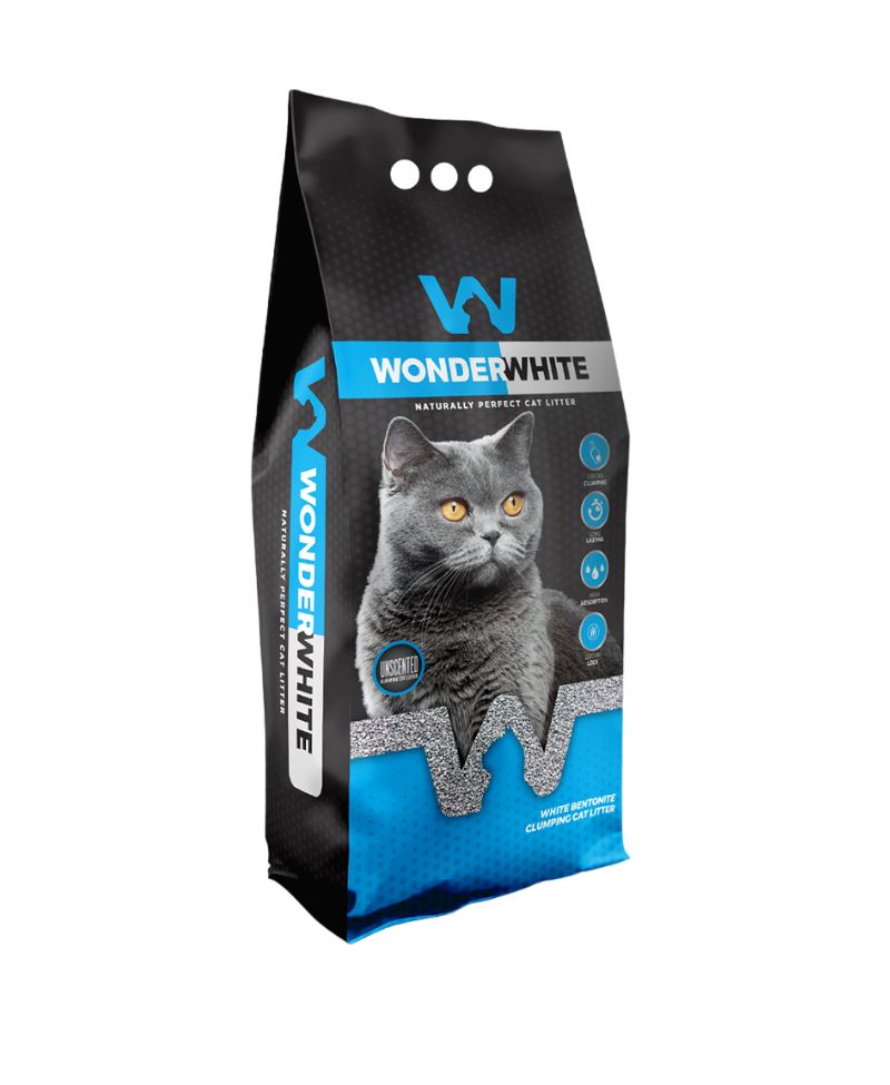 Bentonitinis sušokantis kraikas katėms Wonder White Natural, 18 l,  15.3 kg