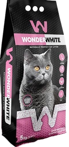Bentonitinis sušokantis kraikas katėms Wonder White Baby Powder, 5.9 l, 5 kg